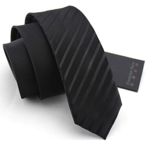 Shipping With Gift BOX 2019 New Classic Silk Tie Men Fashion Business Black Necktie 5.5cm Slim Tie Commercial Cravates SALE
