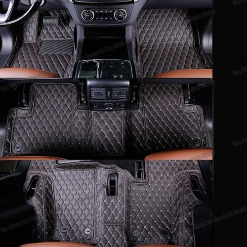 Leather car floor mats for Mercedes Benz GL class 2006 2007 2008 2009 2010 2011 2012 X164 7 seats carpet accessories rug