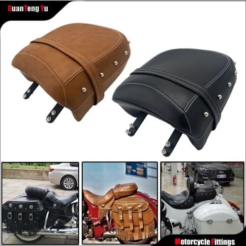 For Indian Chief Classic Chieftain Limited Roadmaster Vintage Dark Horse Motorcycle Rear Passenger Seat Leather Pad Brown/Black
