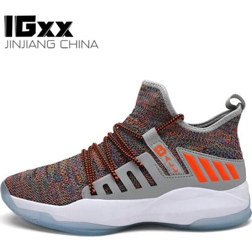 IGxx Brown Sneakers For Men Outdoor Comfortable Lightweight Athletic Breathable Male basketball Lace up Shoes Running Tenis