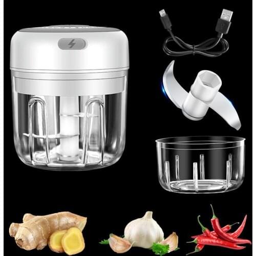 Mini Cordless Electric Garlic Masher Crusher Chopper Charging Ground Ginger Fresh Masher Garlic Crushed Garlic Usb Chili T0O7