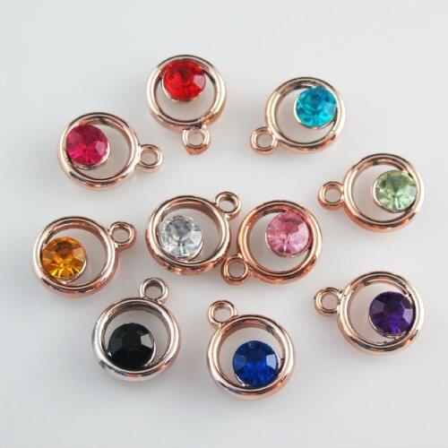 Fashion 30Pcs KC Gold Color Mixed Acrylic UV Round Circle Charms Pendants 12x15mm