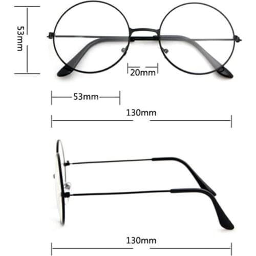 Fashion Vintage Retro Metal Frame Clear Lens Glasses Nerd Eyewear Eyeglasses Black Oversized Round Circle Eye Glasses