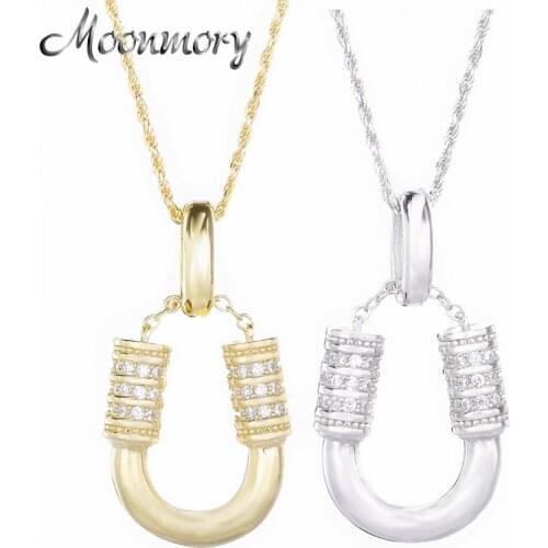 Moonmory 925 Sterling Silver Horseshoe Shape Pendant Necklaces For Men Gold Hemp Rope Chain Party Necklace Japan Popular Jewelry