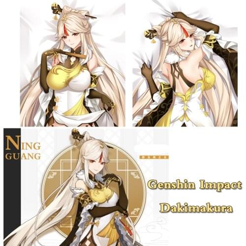 Anime Dakimakura Game Genshin Impact Niguang Hugging Body Pillow Case Rosaria Design Printed Pillow Cover Home Bedding Gifts