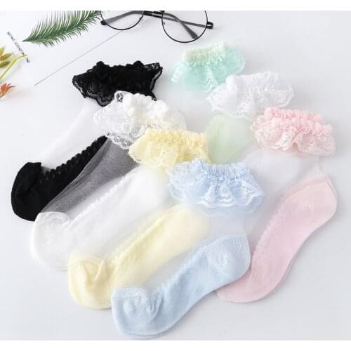 Spring Summer Autumn Princess Baby Girls SocksBaby Girls Kids Mesh Socks Fashion Lace Ruffle Frilly Ankle Short Sock Breathable