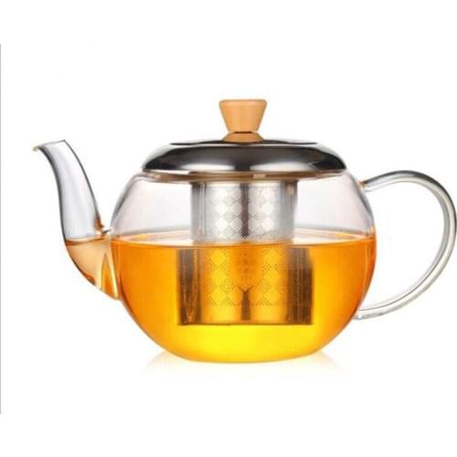 New 800ml Heatable Borosilicate Glass Teapot Stainless Steel Strainer Lid gift Teaset Health Gift teaware Kettle