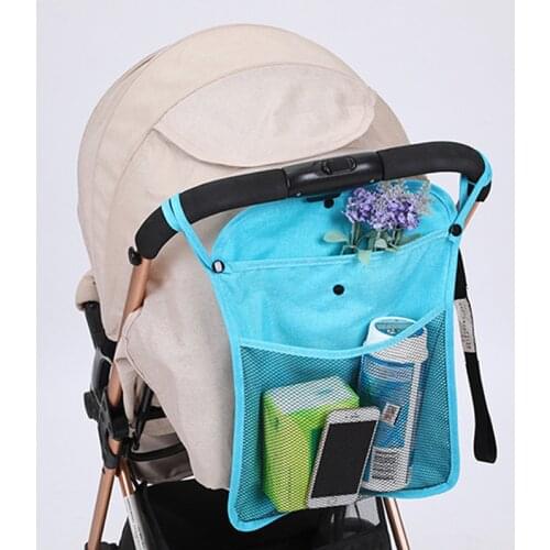 Mesh Bottle Diaper Storage Organizer Hanging Bag Net Pocket Infant Folding Practical Large Capacity Baby Stroller Accessories