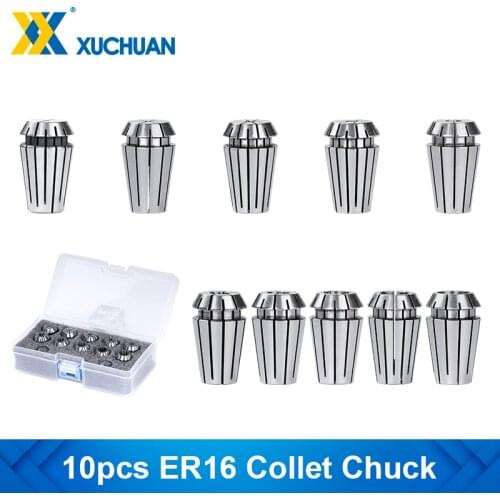 Spring Collet 10pcs ER16 Collet Chuck Set 1-10mm CNC Router Spring Chuck for Engraving Machine Milling Cutter Tool Holder
