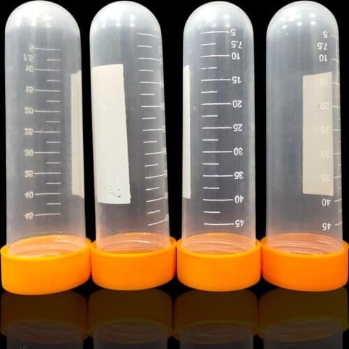 50ml Plastic Centrifuge Tube Round Bottom Centrifugal Tube with Graduated and Yellow Screw Cap