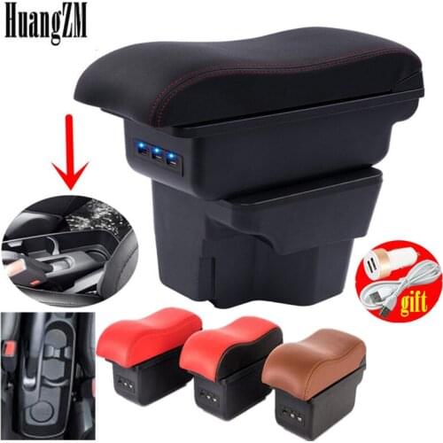 For KIA Rio 3 K2 Armrest Box 2012 2015 2014 2013 2012 Organizer Leather Auto Cup Holder Accessories Easy to install USB