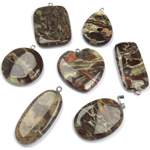 Natural Stone Pendant picture agates irregular shape Pendants charms for Jewelry making DIY Necklaces Accessories size 20-35mm