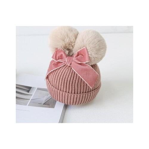 Pudcoco Baby Stuff Double Pompom Hat Winter Knitted Kids Baby Hat Warm Thicker Children Infant Beanie Cap Bonnet Casquette Enfan