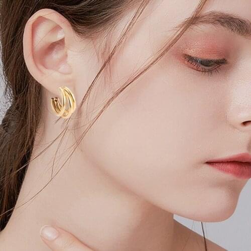 Summer Golden Small Hoop Earrings Geometry Metal Earrings For Women Retro Earrings 2021 New Trend Fashion Jewelry Free Shipping