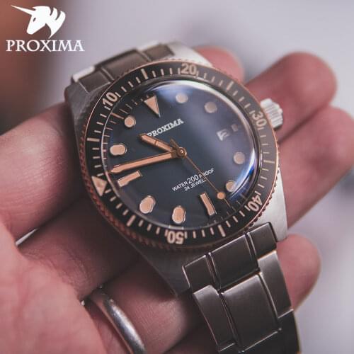 Proxima 2021 New Luxury Fashion High-end Watch Mens Automatic 20ATM Diver Watch C3 Stainless Steel Mechanical Sports Clock