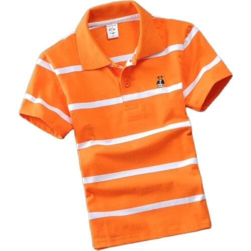 New Baby Boys Shirt Summer New Polo Boys Girls Cotton Shirts Shorts Sleeve Top Tees Children Clothing Stripe Boys Clothes