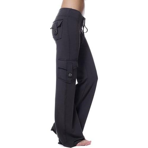 Pants Strong Elastic Buttons Sweatpants Strong Elastic Yoga Pants for Sports