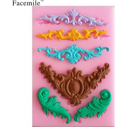 Flower lace Design Silicone 3D Mold Cookware Dining Bar Non-Stick Gift Decorating Fondant Soap stencil Mold cooking tools 50-115