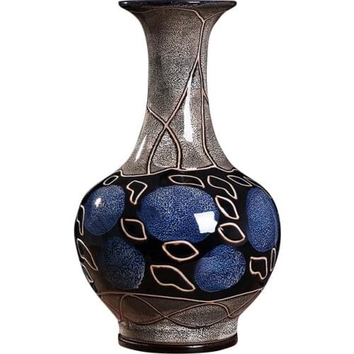 Modern Jingdezheng brown porcelain vase On glaze Vintage flower vase pot for table home decoration