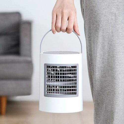 USB Air Cooler Mini Portable Silent Air Conditioner With Handle Fan Water Cooling Fan Noiseless Evaporative Air Humidifier