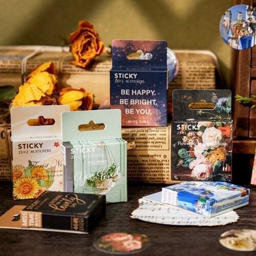 Vintage Retro Flower Shop Notes Mini Paper Diary Sticker Scrapbooking Decoration Label Wholesale