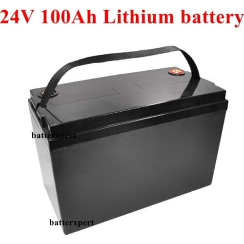 Waterproof 24V 100AH Lithium Ion Battery Electric Bicycle 24V Solar Golf Car Lipo Battery for Forklift Fork + 29.4v 10A Charger
