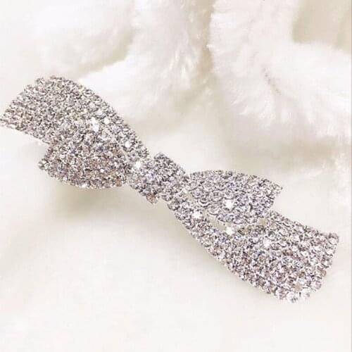 High Quality Hairpin Bow Tie Rhinestone Side Clip New Hair Ornament Headwear 180423-4