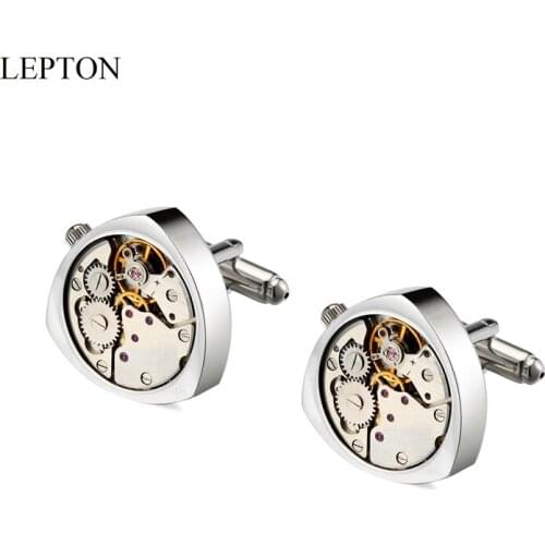 Hot Watch Movement Cufflinks Of Immovable Mens Wedding Groom Steampunk Gear Watch Mechanism Cuff Links For Mens Relojes Gemelos