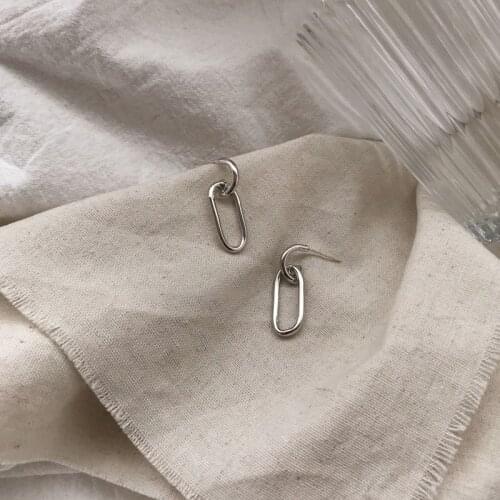 Origin Summer Simple Fashion Hollow Out Geometrical Dangle Earring for Women Silver Color Metallic Earring Jewelry Pendientes