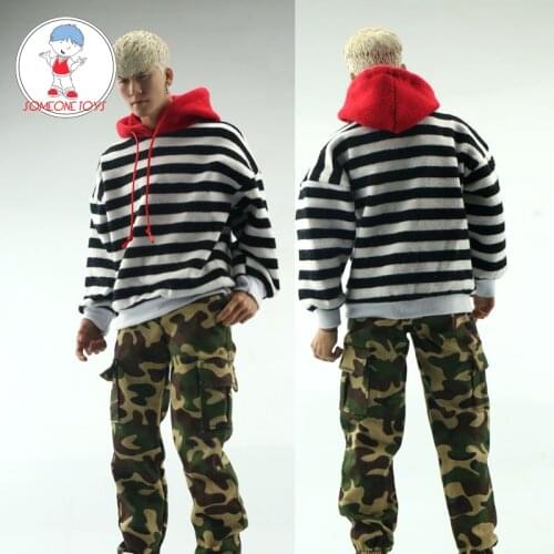 1/6 Male Action Figure Casual Clothes Accessory Stripes Sweaters Trousers Camouflage Pants for 12'' Action Figure