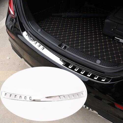 1 Pcs For Mercedes Benz E Class W213 2016-2018 Car Accessories Chrome Stainless Steel Exterior Rear Bumper Plate Protector Trim