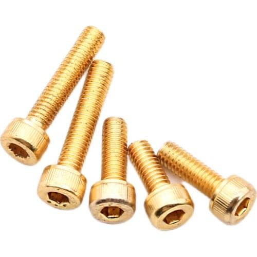 10pcs Cap Head Socket Screw Grade 12.9 DIN912 Allen Key Bolts Screws Alloy Steel Titanium Plating Gold Metric M2 M2.5 M3 M4 M5