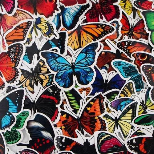 10set BH1480 Blinghero 45pcs/set Butterfly Style Cute Cartoon Stickers Laptop Guitar Luggage Fridge Waterproof Graffiti Sticker