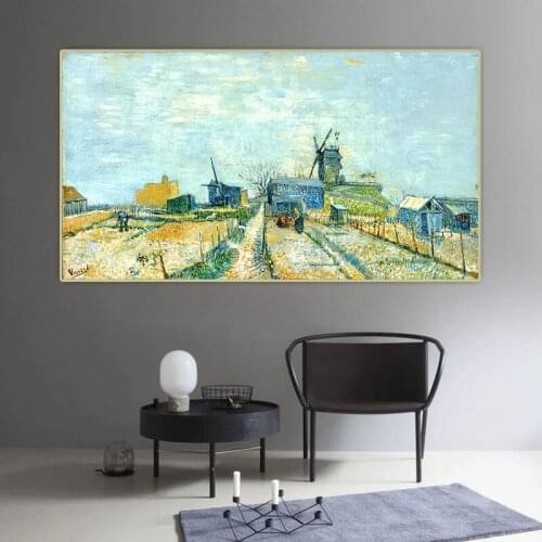 100% Hand Painted in the Montmartre Vegetable Garden Vincent Van Gogh Handmade Oil Paintings Abstract Room Decor Wall Pictures