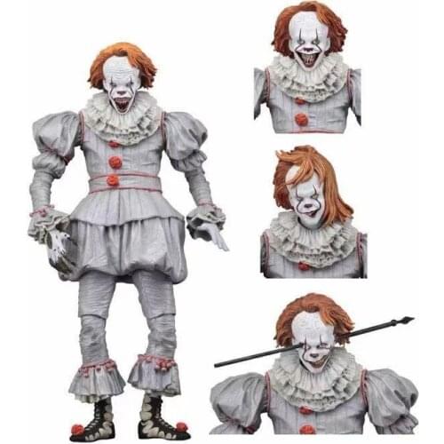 18cm NECA the movie Pennywise Joker Stephen King Clown Collection Model Toys For Halloween Decoration Gift Action Figur