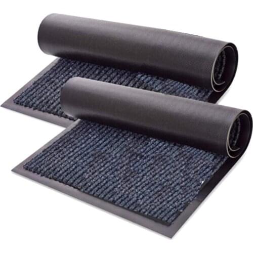 2-Pack Striped Door Floor Mat - Indoor Outdoor Rug Entryway Welcome Mats with Rubber Backing for Shoe Scraper, Perfect for Insid