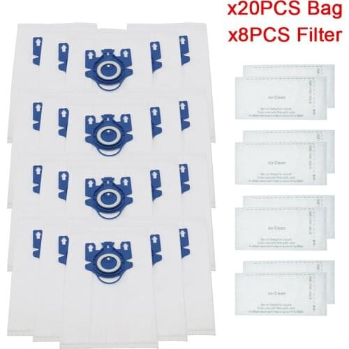 20Pcs/Lot For Miele Type GN Deluxe Synthetic Vacuum & 4 Filters S2 S5 S8 C1 C3 Hepa Vacuum Cleaner DUST BAGS With FILTERS