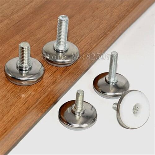 20PCS M6*30*25 Nylon Base Metal Face Furniture Chair Sofa Adjustable levelling Leg Feet Screw-in M6 Bolt on Pad JF1269