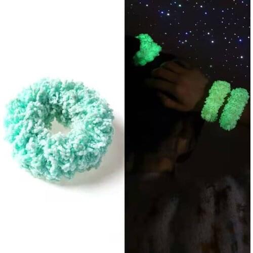 2021 New Macaron Colorful Luminous Hair Bands Scrunchies Women Girls Headwear Hair Rope Fluorescent Rubber Band Hair Accessories
