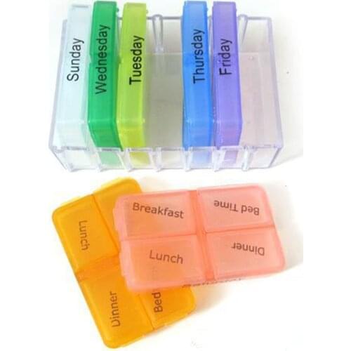 28 Grids Portable Medical Kit Candy Tablet Storage Box Drawer Style Colorful Multi-pill Kit Household Organizer Boxes