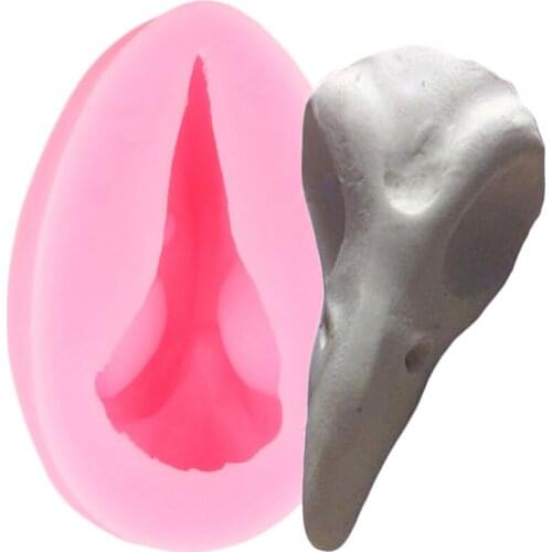 3D Raven Head Silicone Mold Bird Skull Cupcake Topper Fondant Cake Decorating Tools Soap Resin Candy Chocolate Gumpaste Molds