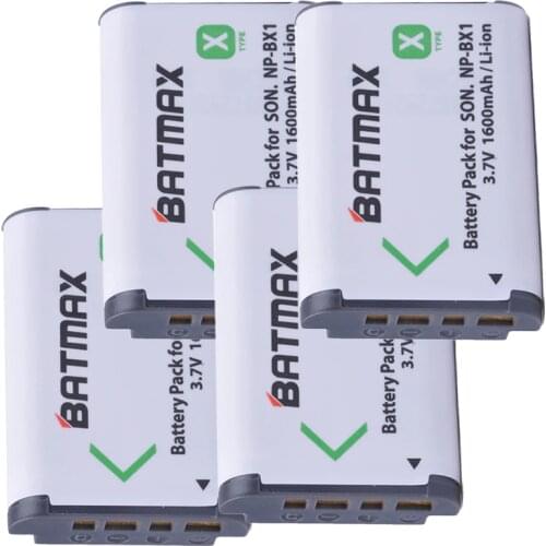 4Pcs NP-BX1 NP BX1 Camera Battery Pack for SONY DSC RX1 RX100 RX100iii M3 M2 RX1R WX300 HX300 HX400 HX50 HX60 GWP88 PJ240E AS15