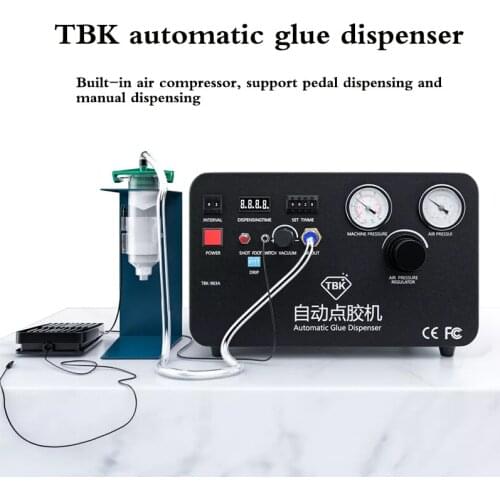 TBK Automated Glue Dispenser Solder Paste Liquid Dispensing Machine,Built-in air compressor,Manual or pedal glue dispensing