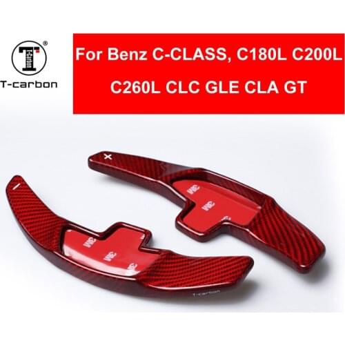 Car styling Real Carbon Fiber Steering Wheel Shift Paddles Extension For NEW Mercedes-Benz C-Class C180L C200L C260L CLC GLE CLA