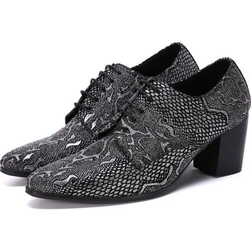 Batzuzhi 7.5cm High Heel Men Boots Shoes Pointed Toe Lace-up Gentlemen Leather Ankle Boots Party,Business Boots Men botas hombre