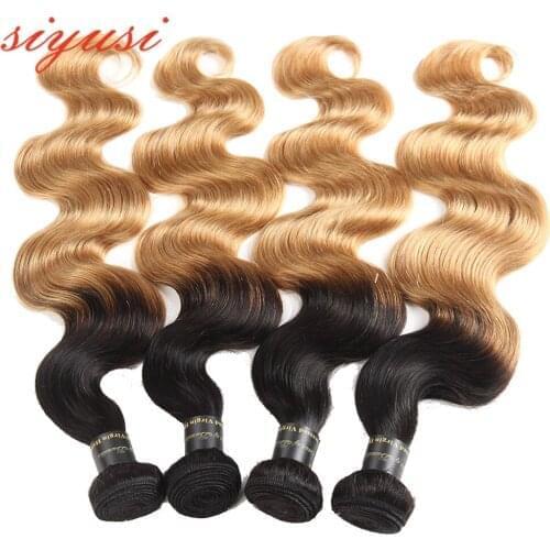 Brazilian Ombre Hair Bundles Body Wave Human Hair Weave Bundles 1B/27 1B/30 1B/99j 1B/Burgundy 1B/4/27 Ombre Hair Extensions