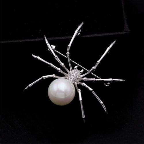 Luxury AAA Zircon Spider Brooches Pins Jewelry Rhinestone Cubic Zirconias Brooch for Women Men Fashion Bouquet Lapel Pin Jewelry