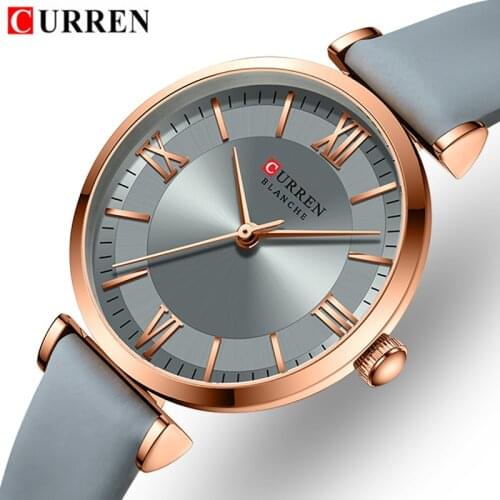 CURREN Women Ladies Quartz Watch Womens Watches Genuine Leather Band Waterproof Clock Dress Wristwatch Montre Femme Reloj Mujer