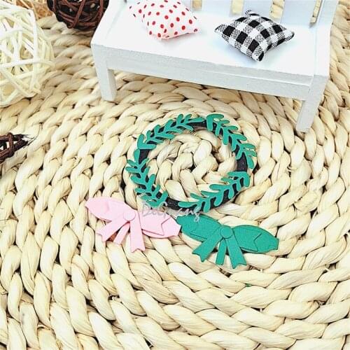 Deguang creative paper cutting machine metal paper cutting scrapbook creative greeting card WREATH BOW 2020 NEW