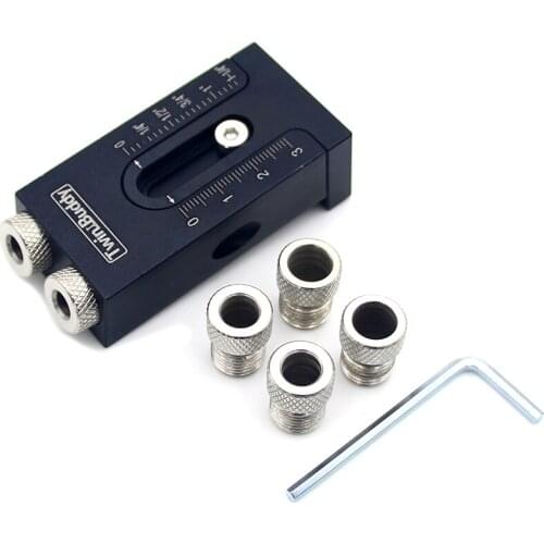 Pocket Hole Jig Kit 6/8/9.5mm Angle Drill Guide Woodwoorking Tool Hole Puncher Locator Jig Drill Bit Carpentry Tools Set